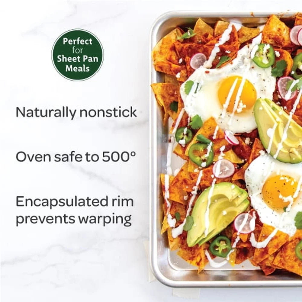 Aluminum Baking Sheet Pan 18x13 Perfect Cookies Brownies Roasting Vegetables Meal Prep Easy to Clean Lightweight Durable