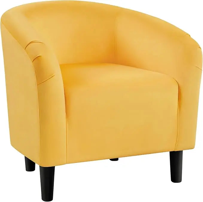 Living Room Chair, Velvet Accent Upholstered Barrel Sitting Chair with Armrest and Low Back for Bedroom