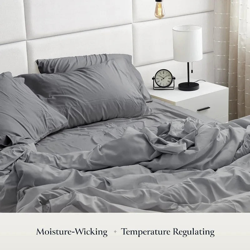 Luxury 6 Piece Queen Bed Sheets Pillowcases Wrinkle Free