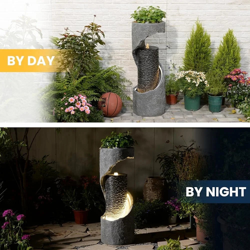 Indoor Outdoor Water Fountain With LED Lights And Pump