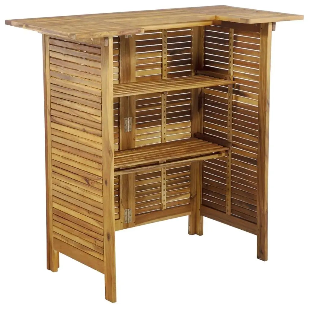 Natural Acacia Wood Garden Bar Set 3 Piece Outdoor Patio