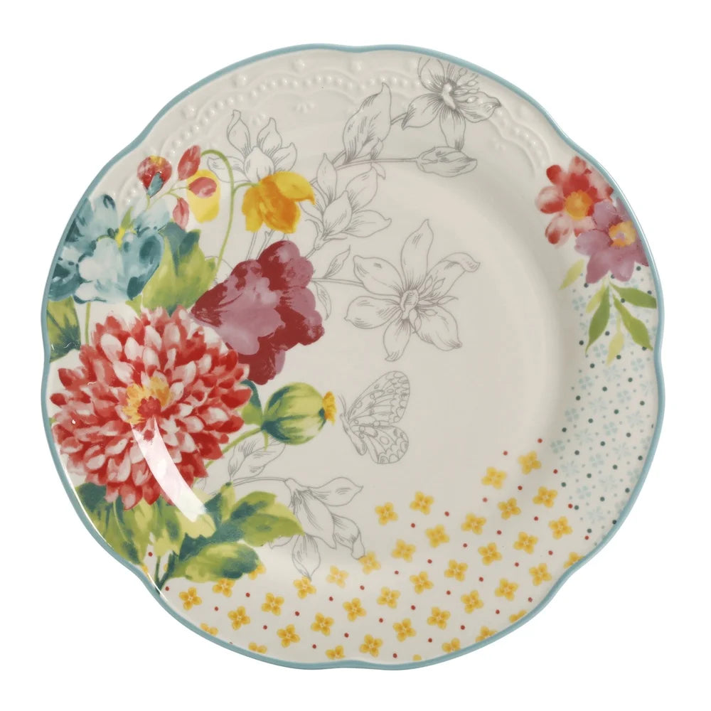 Blooming Bouquet Stoneware Dinnerware Set Floral Pattern