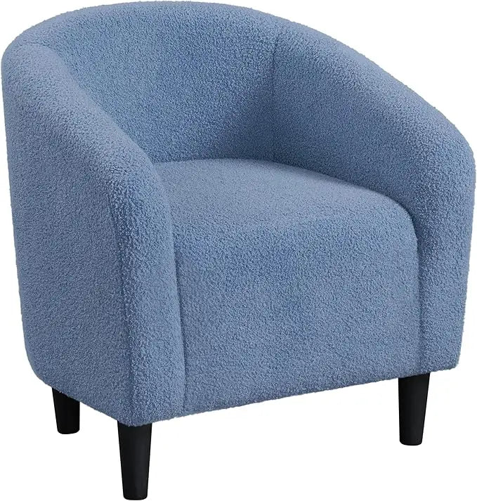 Living Room Chair, Velvet Accent Upholstered Barrel Sitting Chair with Armrest and Low Back for Bedroom