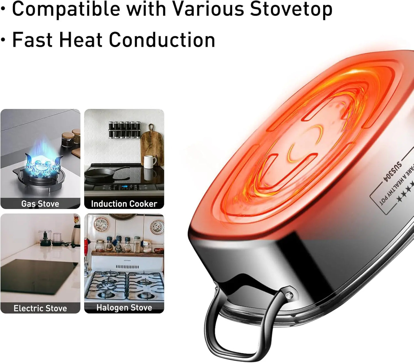 Two Tier Stainless Steel Fish Steamer With Rack And Mitts