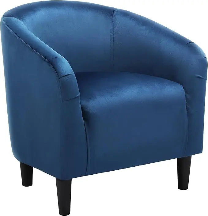 Living Room Chair, Velvet Accent Upholstered Barrel Sitting Chair with Armrest and Low Back for Bedroom