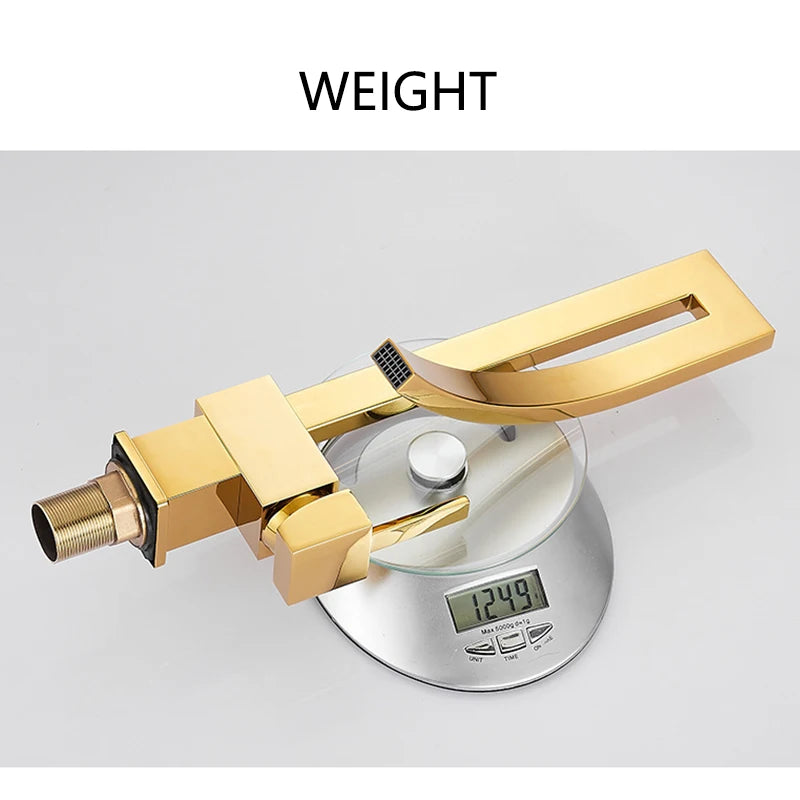 Wanmivezlo Brass Deck Mounted Waterfall Basin Faucet