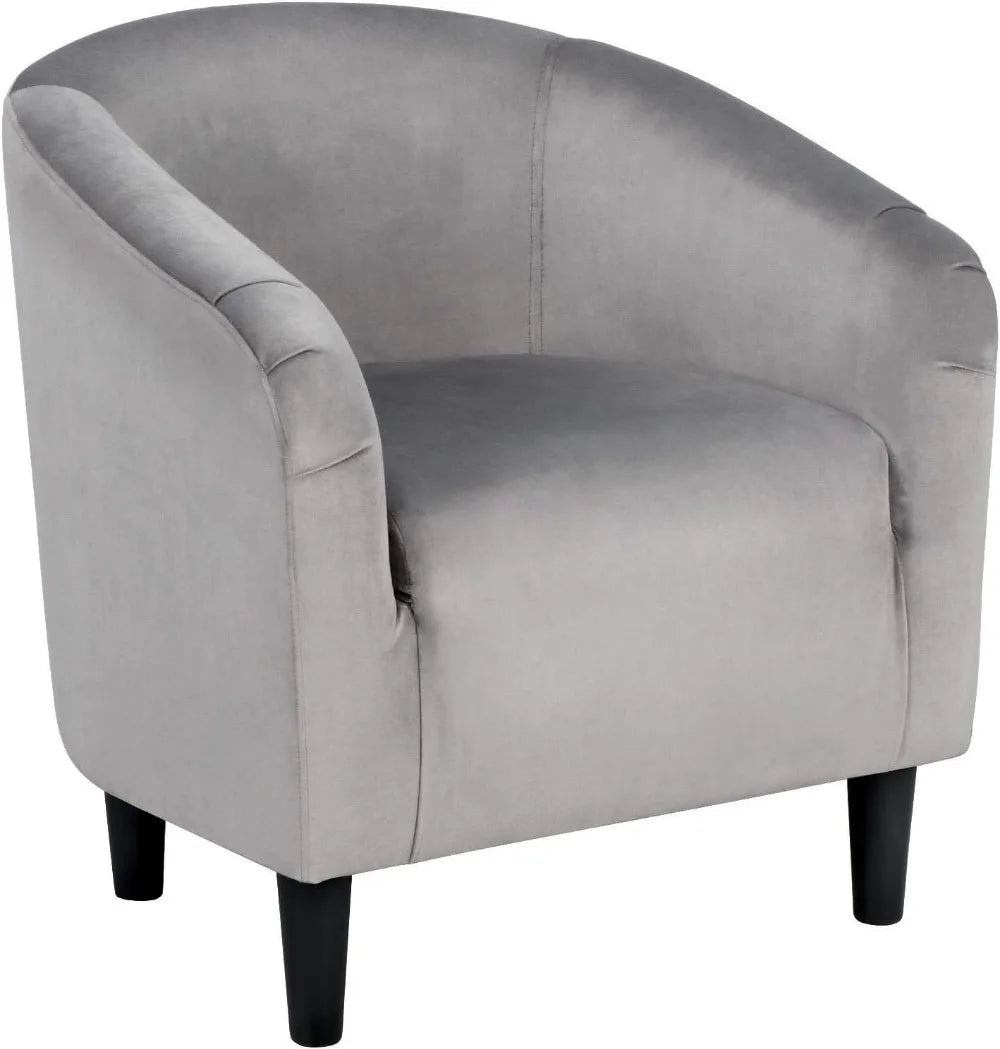 Living Room Chair, Velvet Accent Upholstered Barrel Sitting Chair with Armrest and Low Back for Bedroom