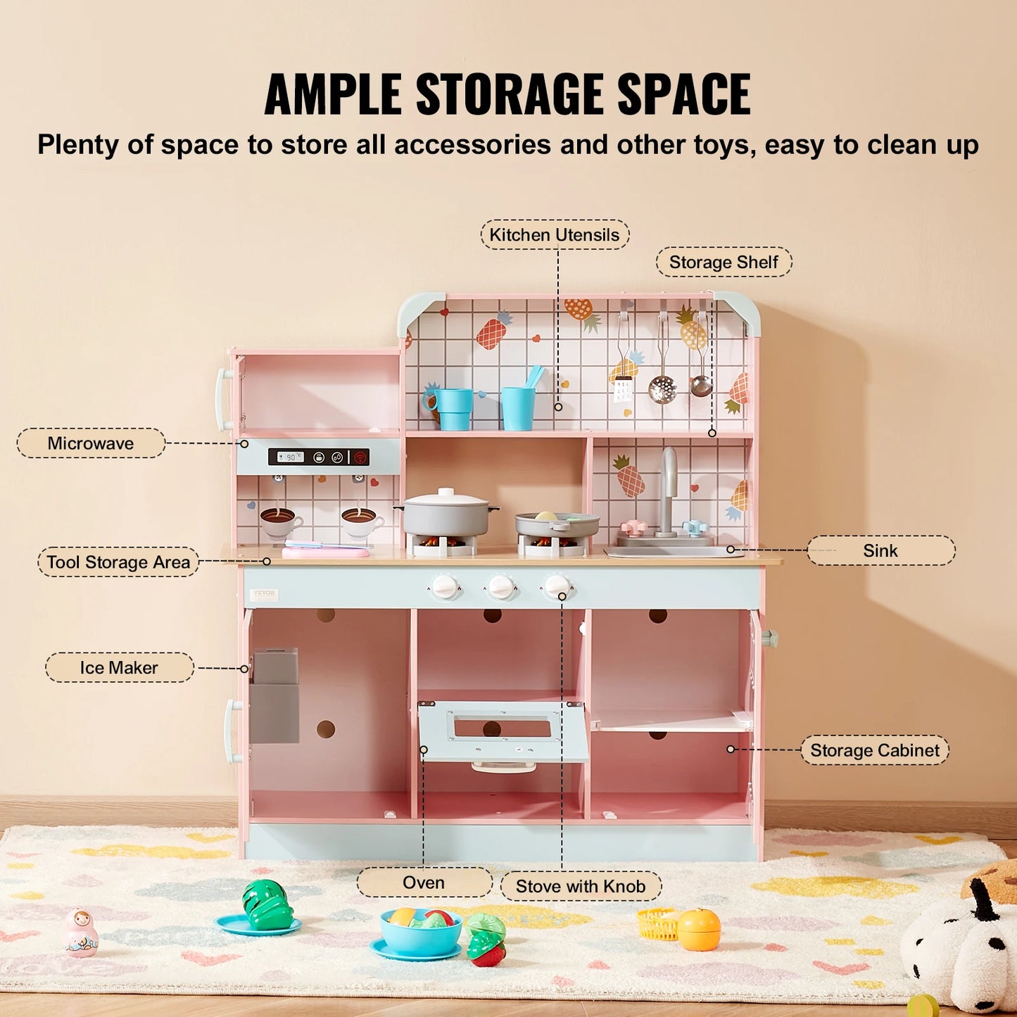 SucceBuy Pretend Play Cooking Toy For Kids Chef Playset With Lights And Sounds Kitchen Accessories Ages 3 And Up