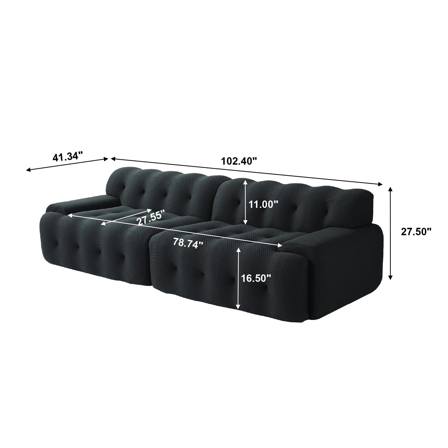 Comfy Cloud 1024Inch Oversized Modular Sectional Sofa Curved