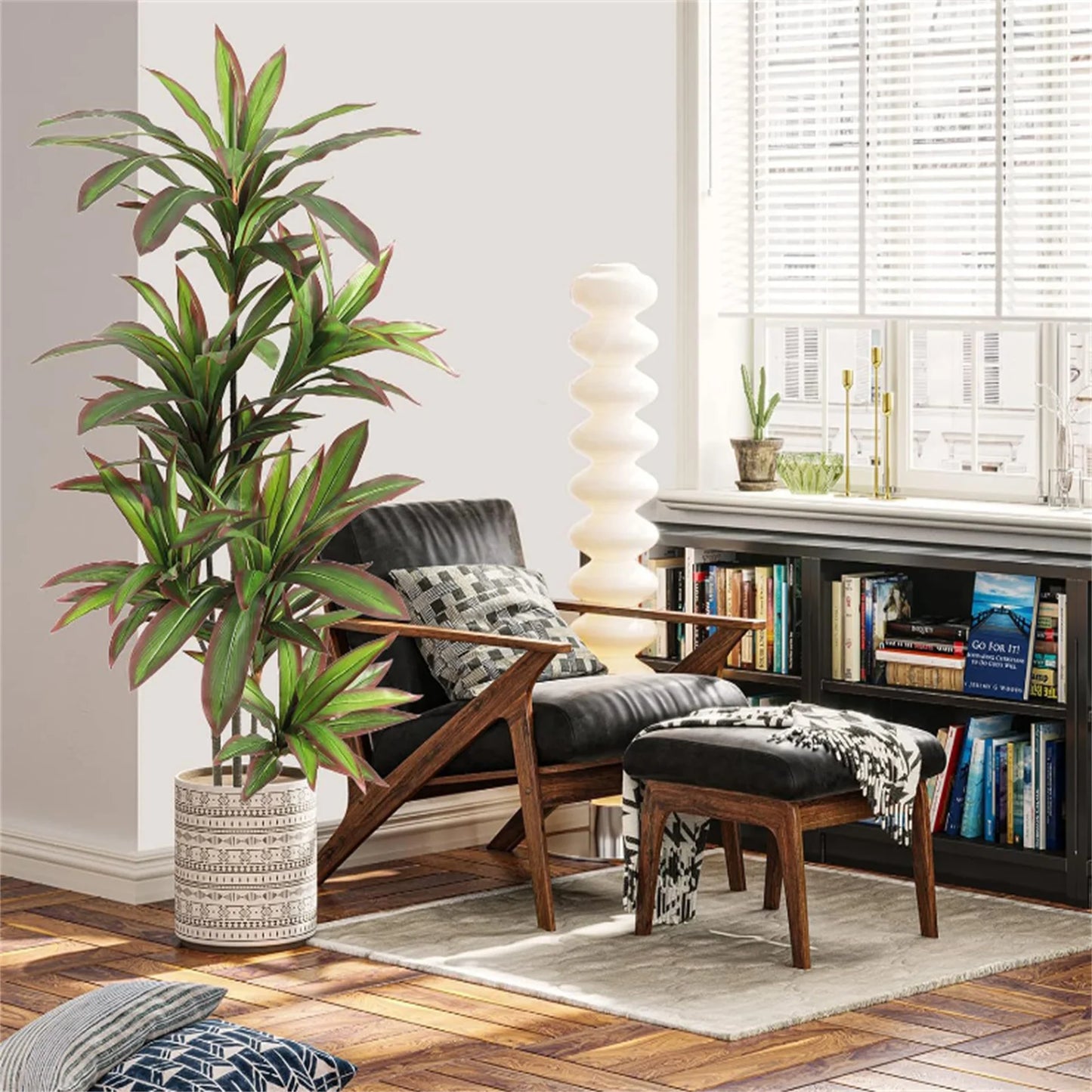 Artificial Dracaena Plant Fake Tree In Pot With Branches