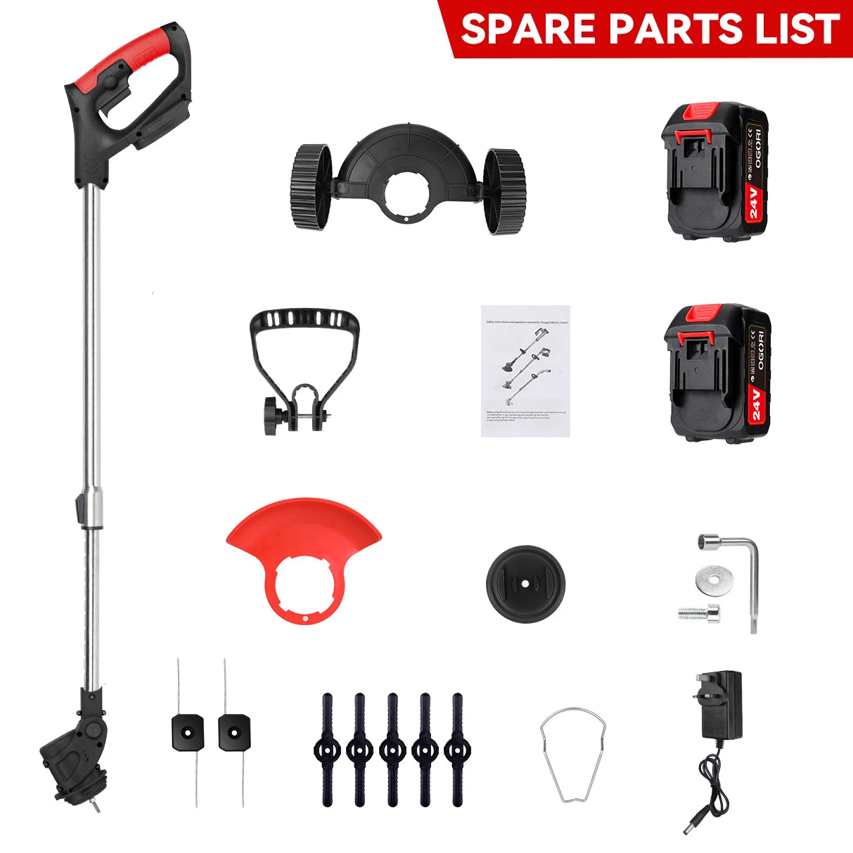 Cordless Electric Lawn Mower With Dual Batteries Adjustable