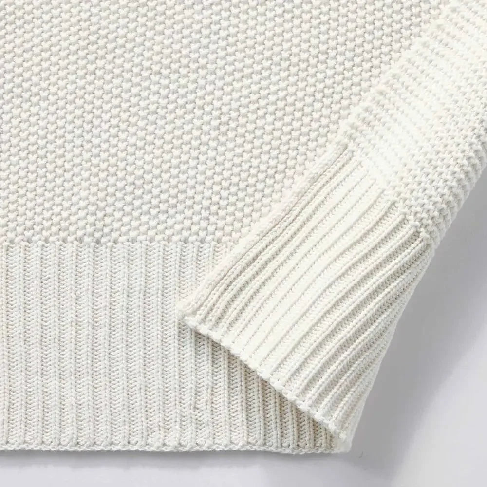 Knit Papyrus Throw Cotton Recycled Polyester Reversible Breathable 50" x 60" Unisex Gift Option