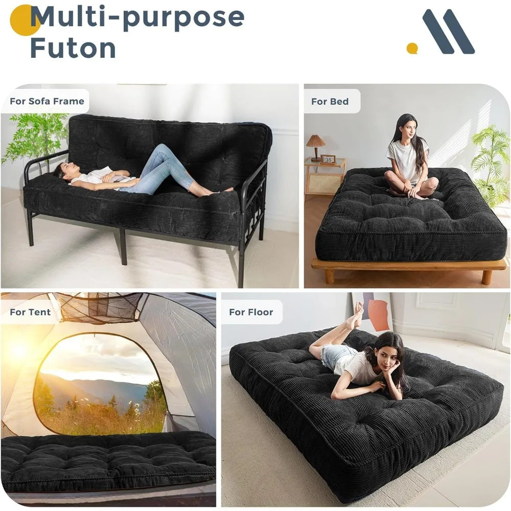 8 Inch Full Size Futon Mattress Ultra Thick Tufted Sofa