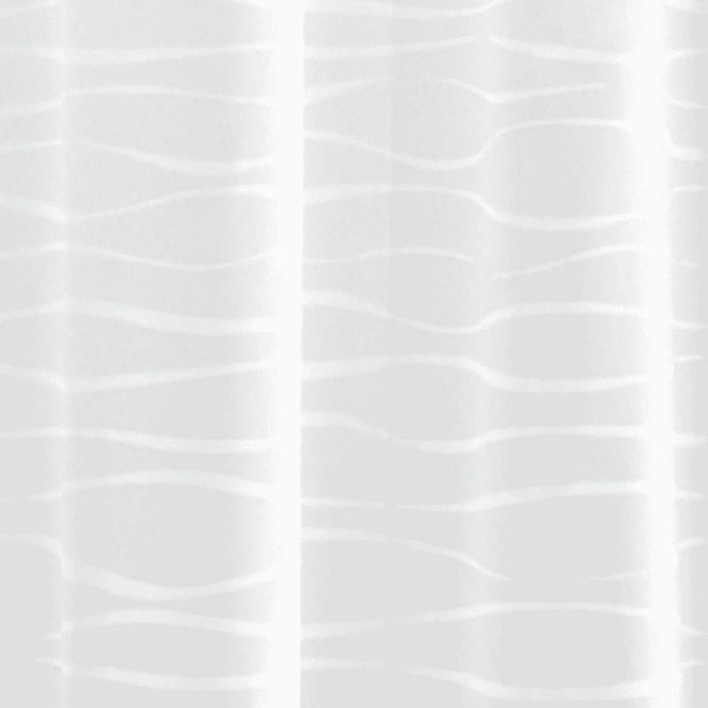 Waterproof PEVA Shower Curtain Set With Wave Design And Hooks