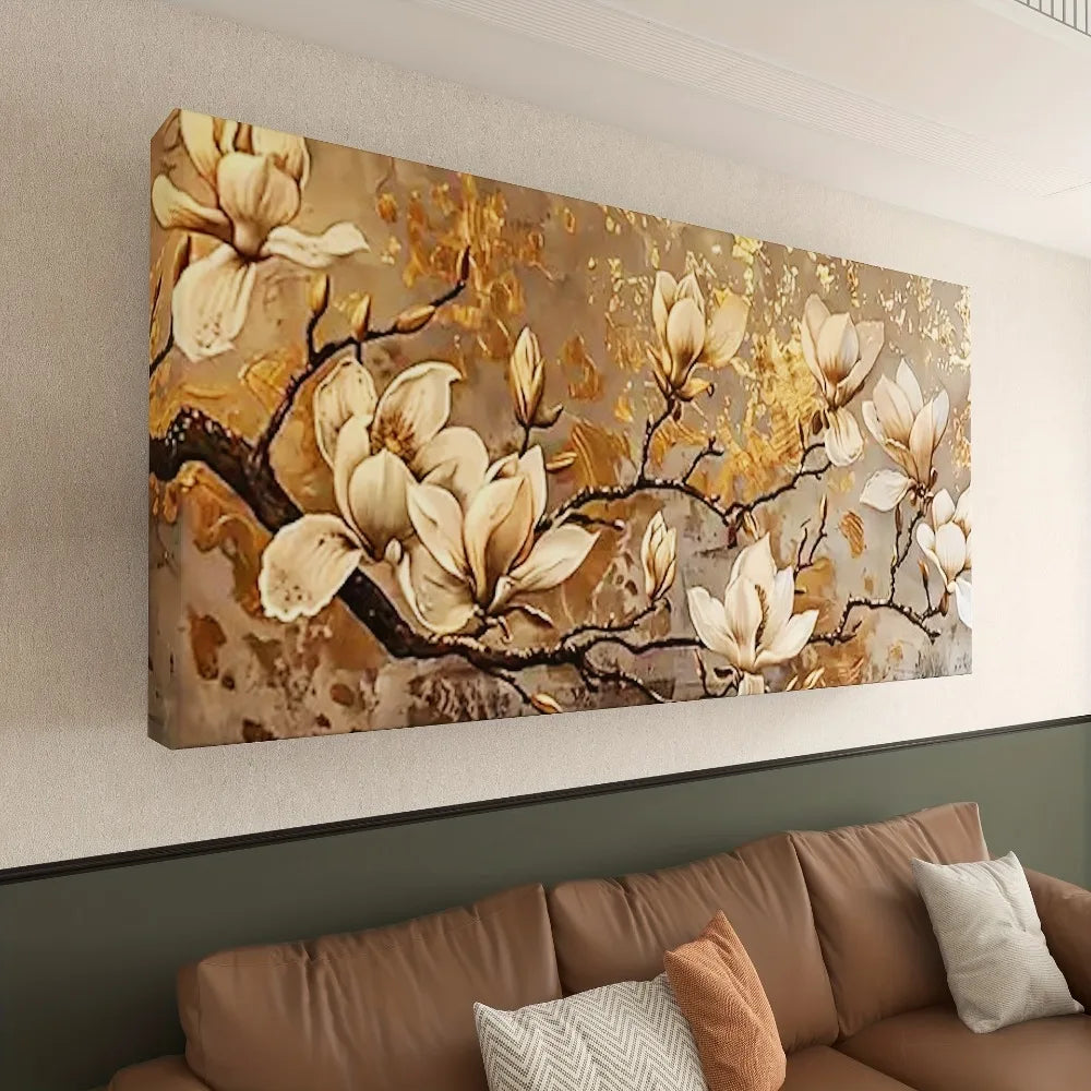 Golden Lily Canvas Art With 1.5 Inch Wood Frame Mural