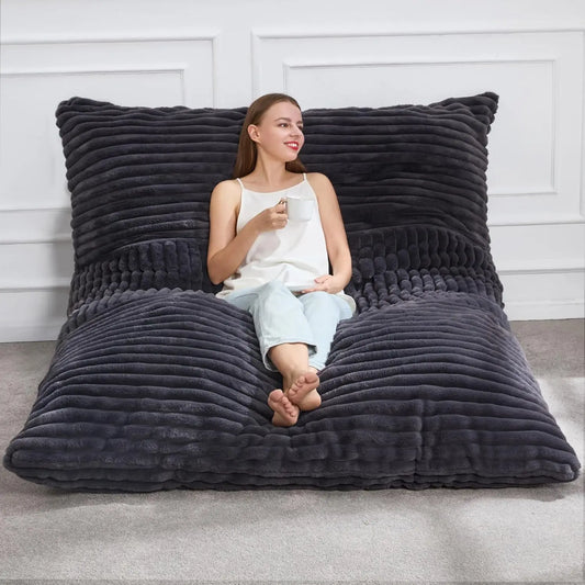 Giant 3 In 1 Bean Bag Chair With Convertible Cover Plus