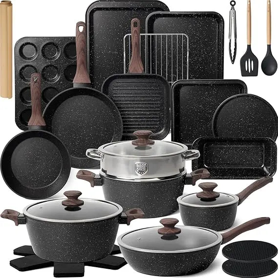 Iosn 31 Piece Nonstick Cookware Set With Grill Pan Bakeware