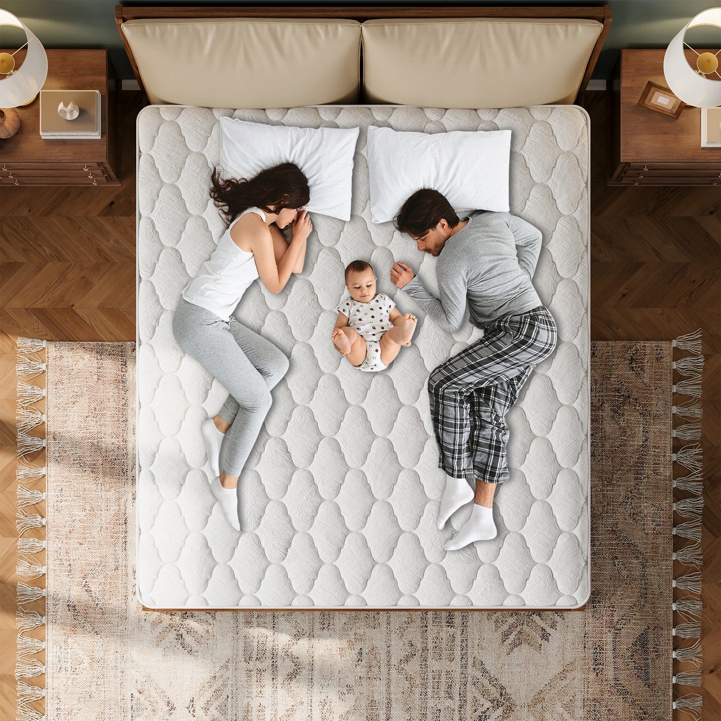 Vesgantti Queen Mattress Gel Memory Foam Pocket Spring