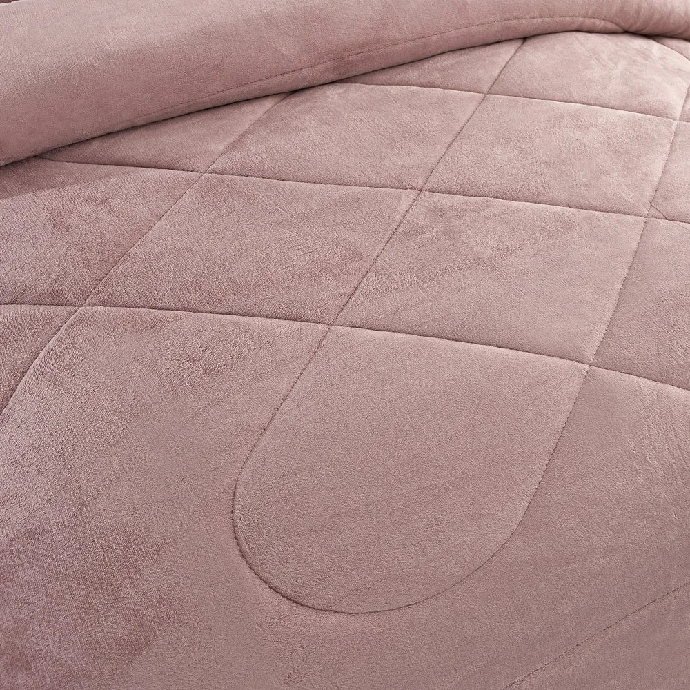 Reversible Sherpa Fleece Bed Blanket 3 Piece Set With Shams