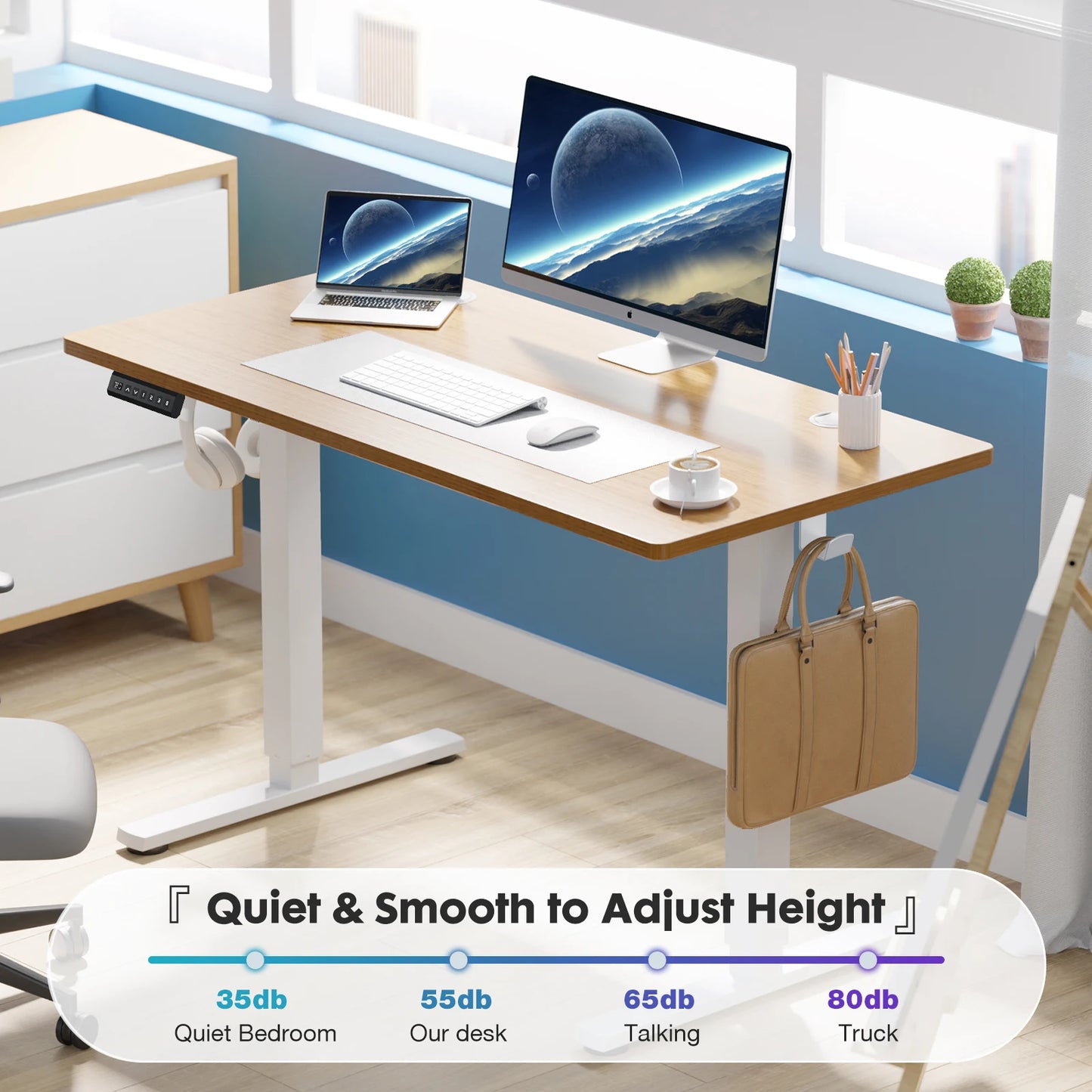 JHK Electric Standing Desk Height Adjustable 40x24 Inches