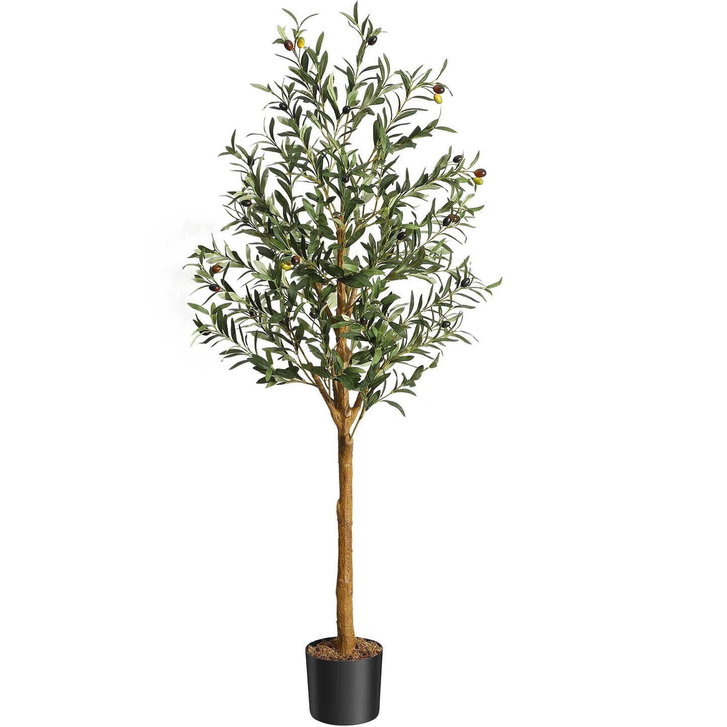 Artificial Olive Tree Silk Potted With Natural Wood Trunk