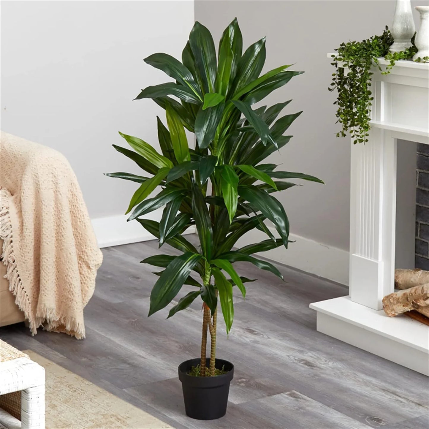 Artificial Dracaena Plant Fake Tree In Pot With Branches