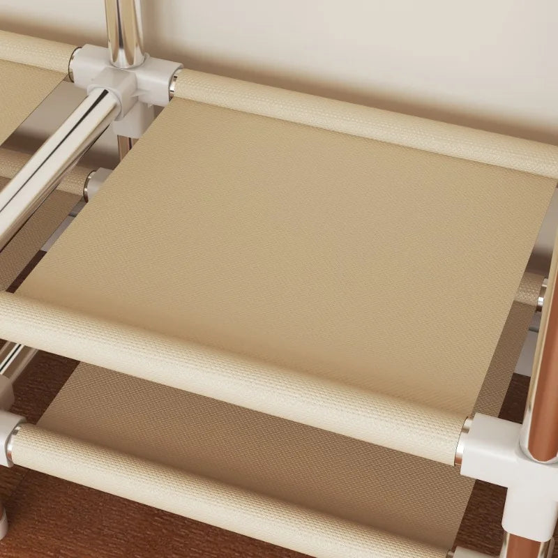 Portable Wardrobe clothes Closet Hanging Organization Metal Frame 5 Storage Compartments 3 Hanging Rods 4 Drawers shoe rack
