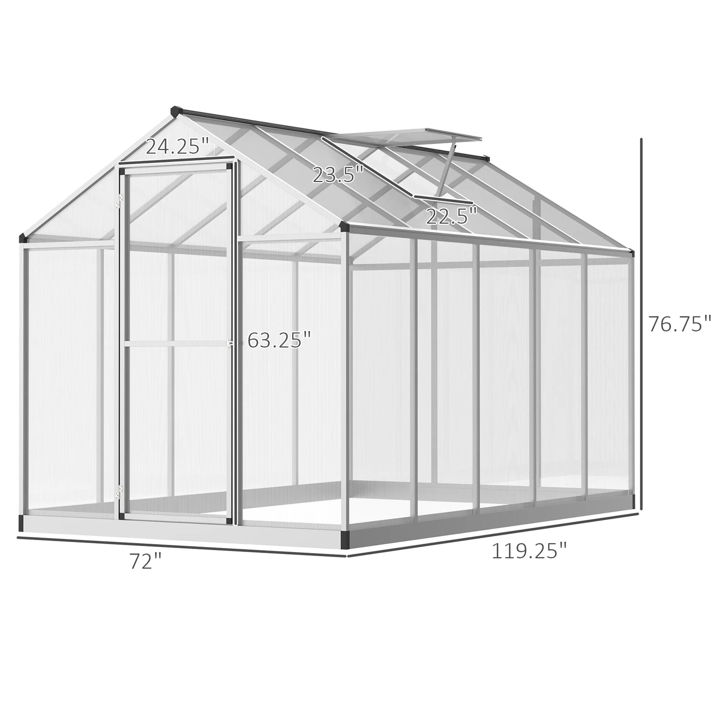 Outsunny 10 Foot Long Walk In Cold Frame Garden Greenhouse