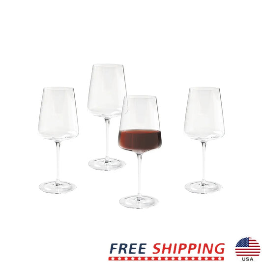 Clear Flared Red Wine Glasses 17oz Set Of 4 Dishwasher Safe