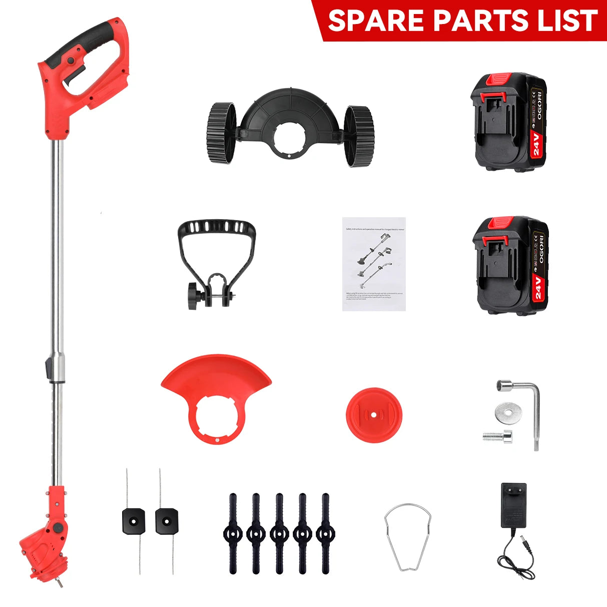 Cordless Electric Lawn Mower With Dual Batteries Adjustable