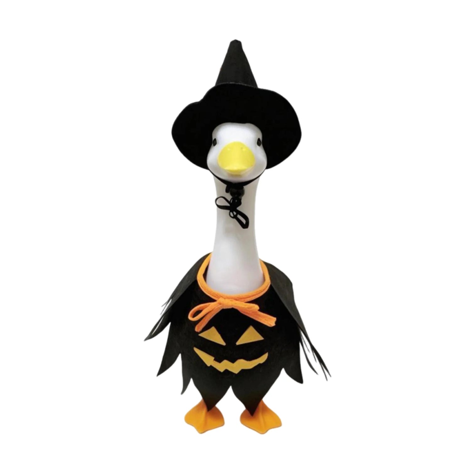Halloween Porch Goose Outfits Ghost Costume and Hat Goose Statue Clothes Garden Decoration for Spooky Season