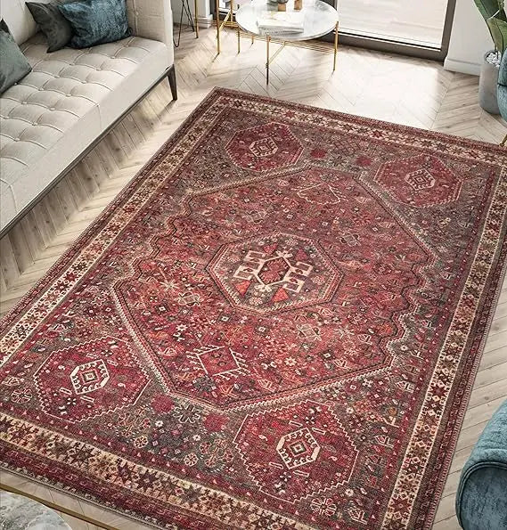 Keen Home Design 4x6 Rug - Machine Washable Area Rug with Non-Slip Backing, Ideal for Living Room, Dining Room, Bedroom - Vintag