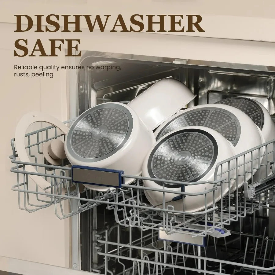 Ceramic 22-Piece Nonstick Cookware Set with Detachable Handles Induction Safe