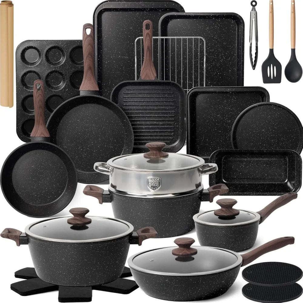 Iosn 31 Piece Nonstick Cookware Set With Grill Pan Bakeware