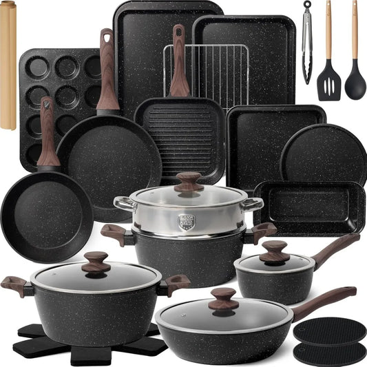 Iosn 31 Piece Nonstick Cookware Set With Grill Pan Bakeware