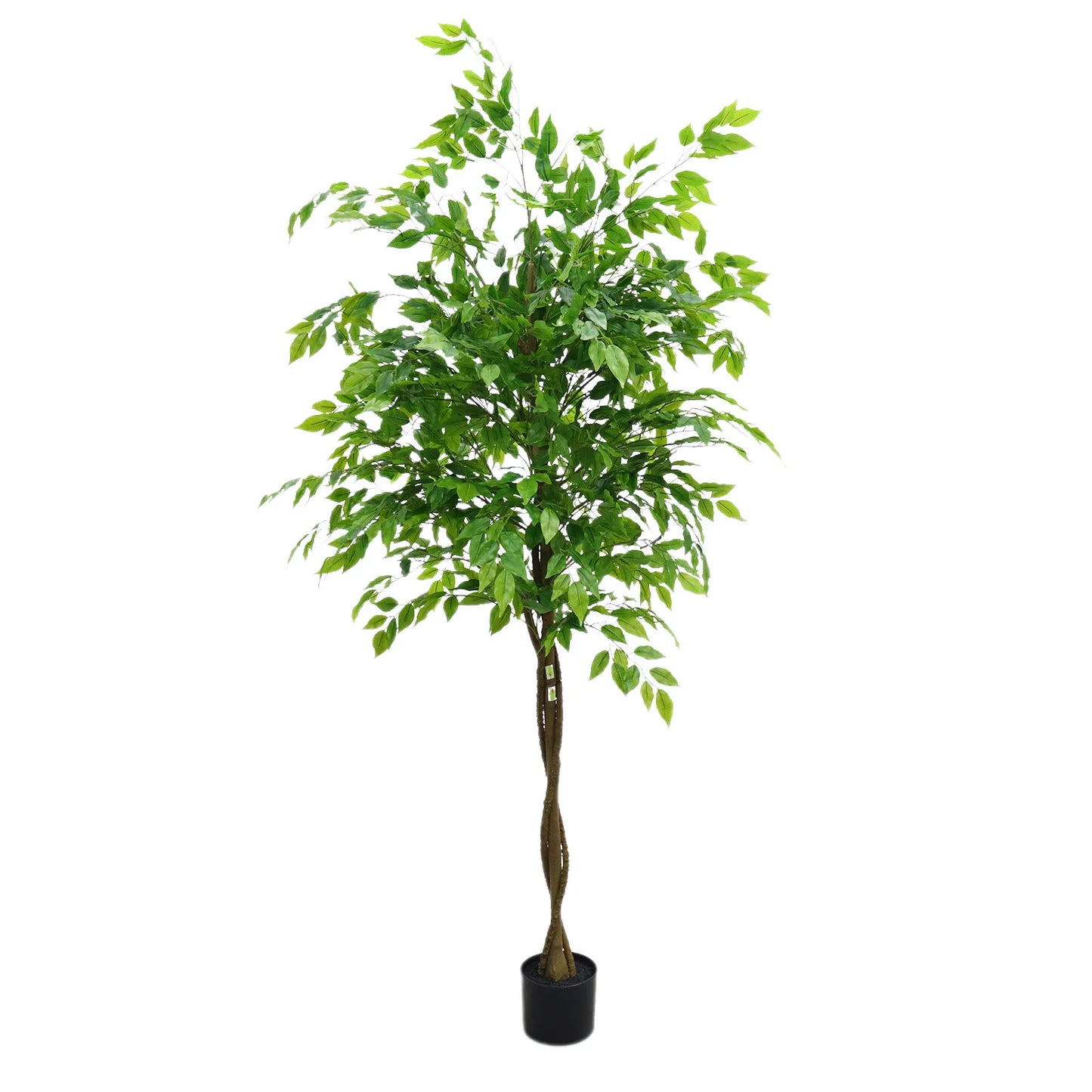 Tall Artificial Ficus Tree In Planter Realistic Potted Ficus