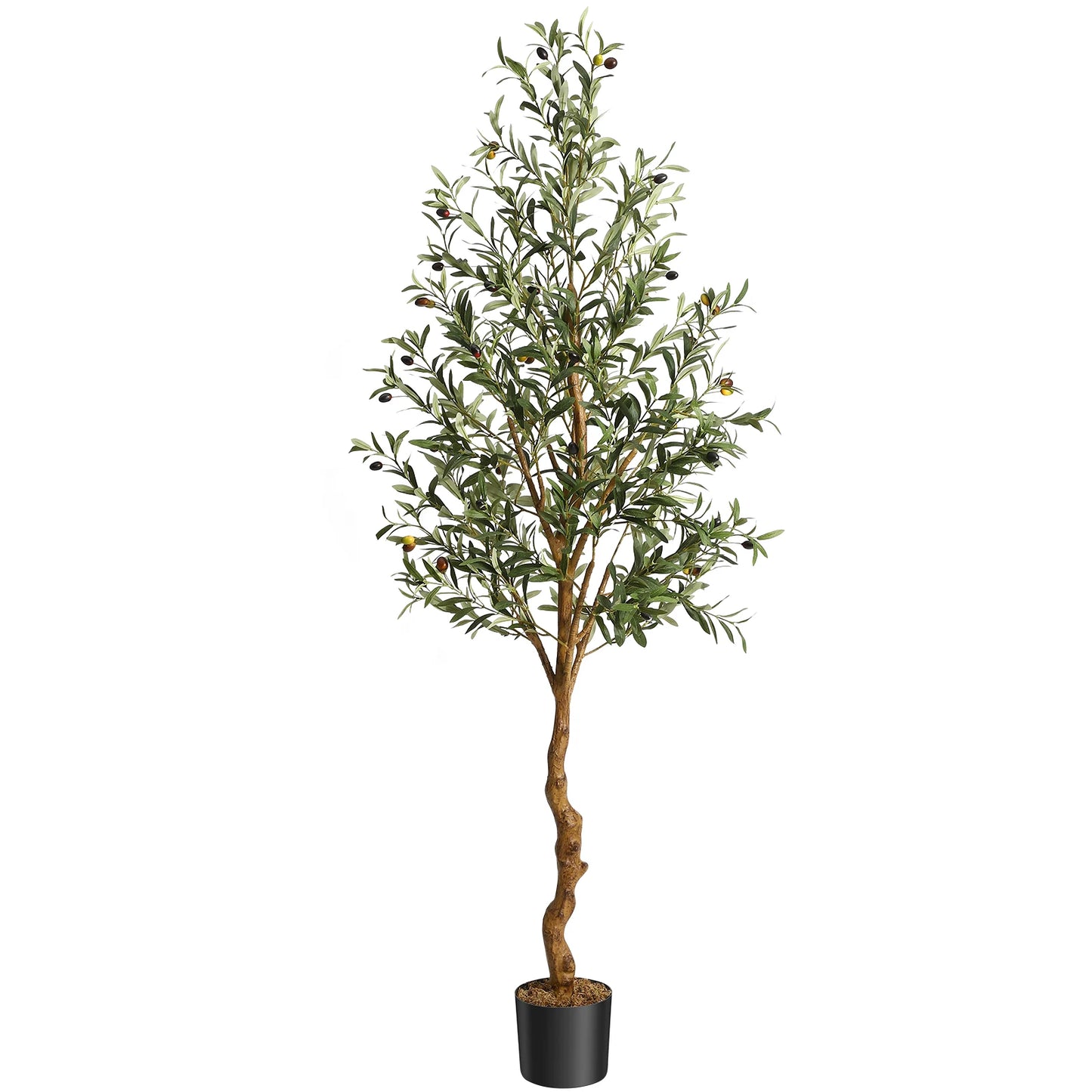 Artificial Olive Tree Silk Potted With Natural Wood Trunk