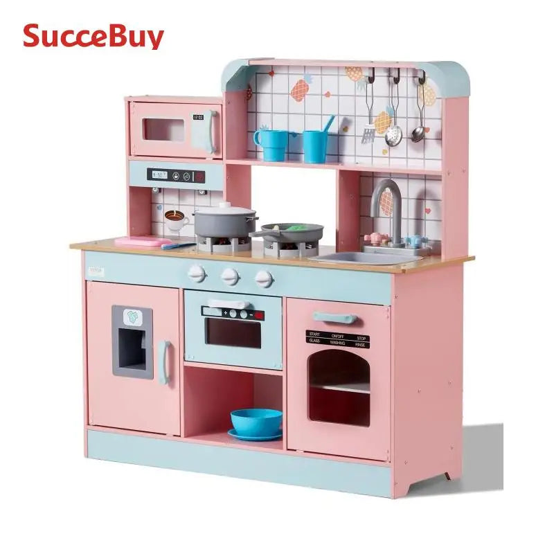 SucceBuy Pretend Play Cooking Toy For Kids Chef Playset With Lights And Sounds Kitchen Accessories Ages 3 And Up