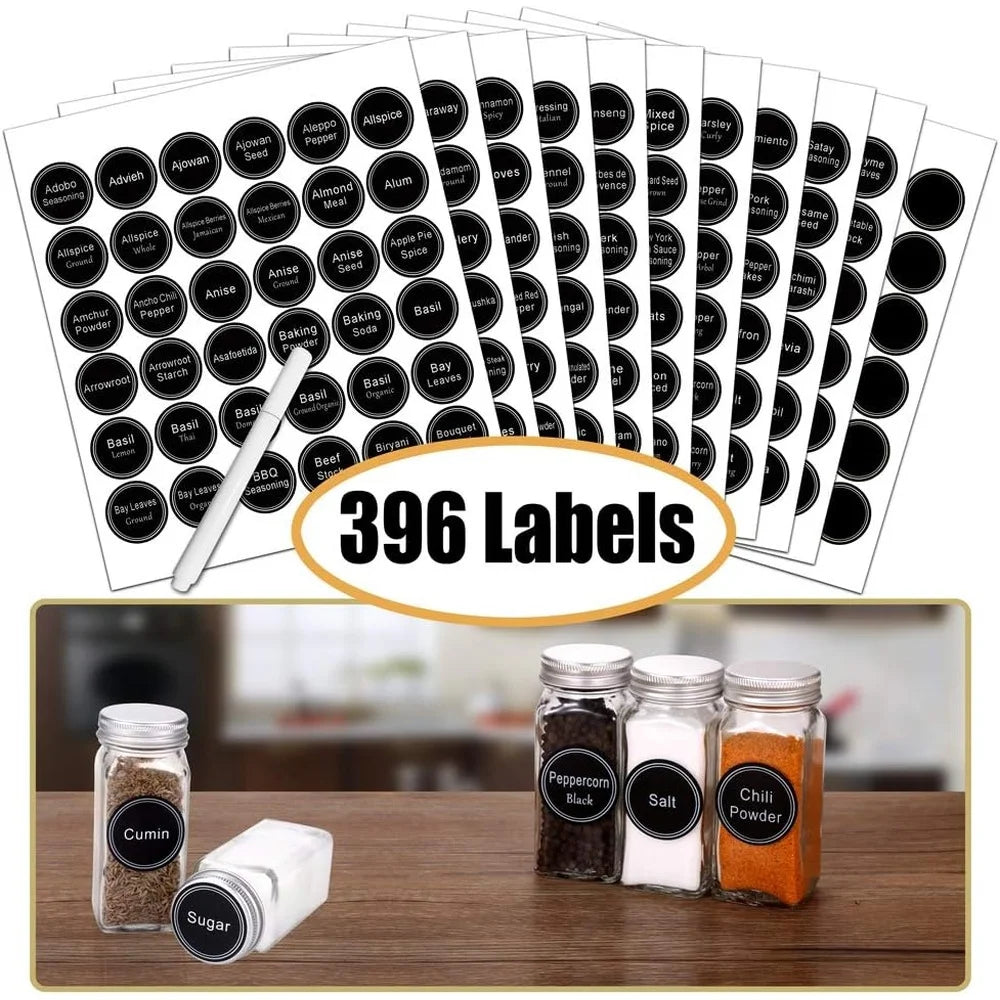 Spice Rack Organizer With 36 Jars And Labels Chalk Marker