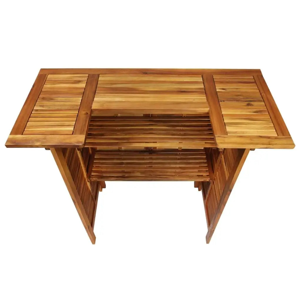 Natural Acacia Wood Garden Bar Set 3 Piece Outdoor Patio