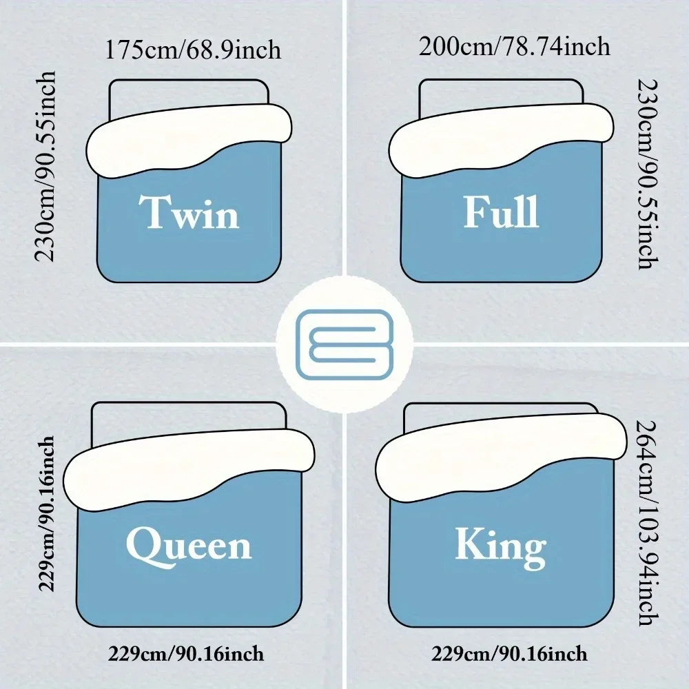 All Season Thickened Lamb Wool Sherpa Quilt Set 3 Pieces