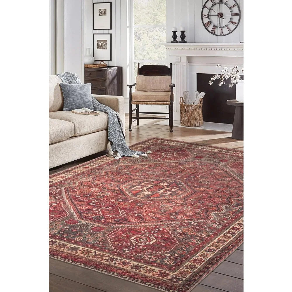 Keen Home Design 4x6 Rug - Machine Washable Area Rug with Non-Slip Backing, Ideal for Living Room, Dining Room, Bedroom - Vintag