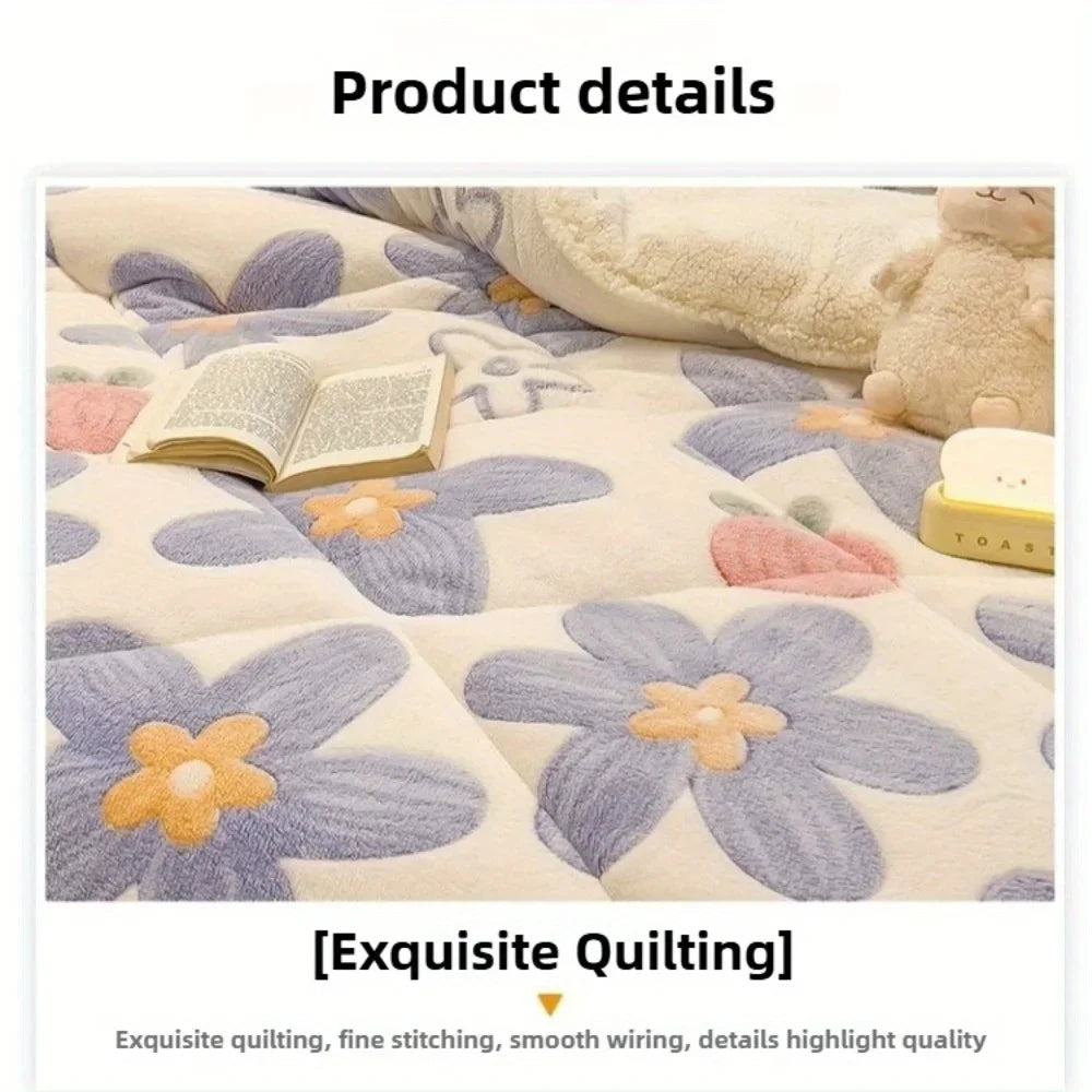 All Season Thickened Lamb Wool Sherpa Quilt Set 3 Pieces