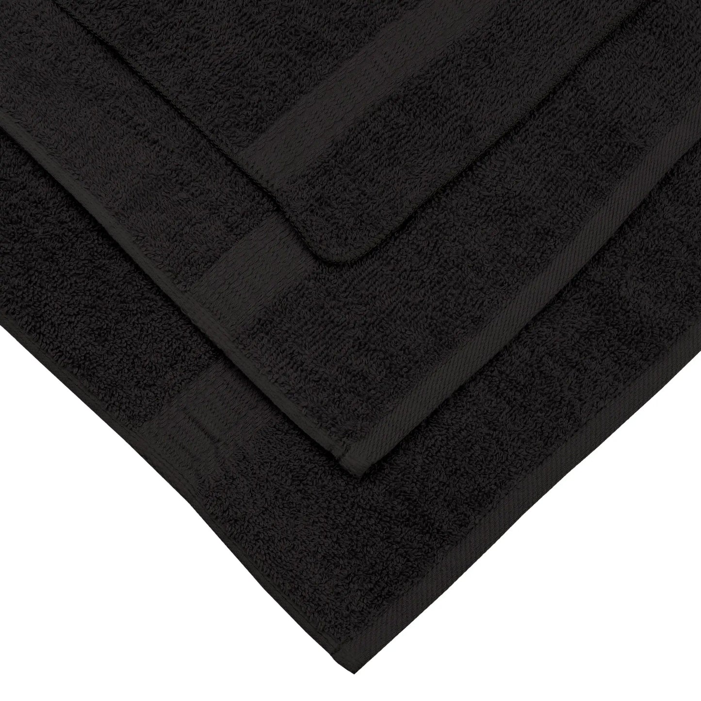 18 Piece Cotton Towel Set Black Bath Hand Towels Washcloths