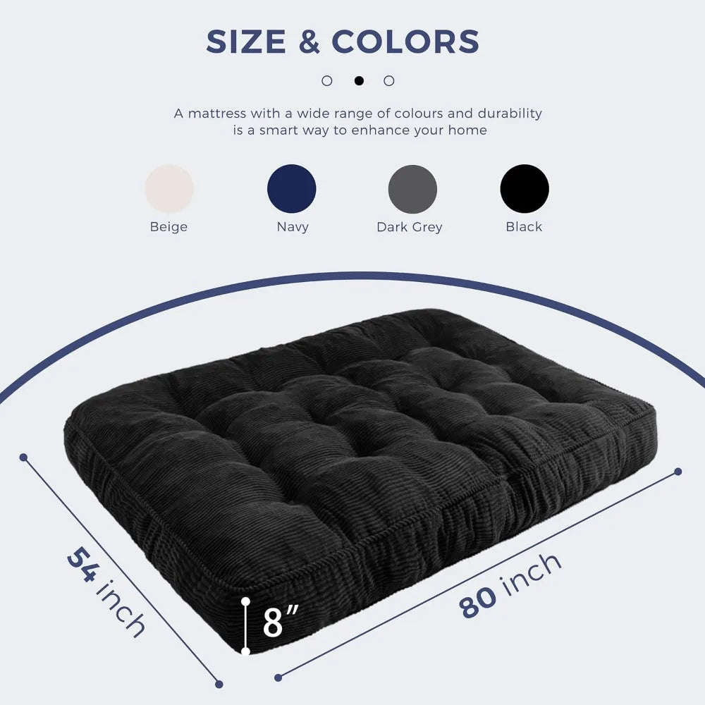 8 Inch Full Size Futon Mattress Ultra Thick Tufted Sofa