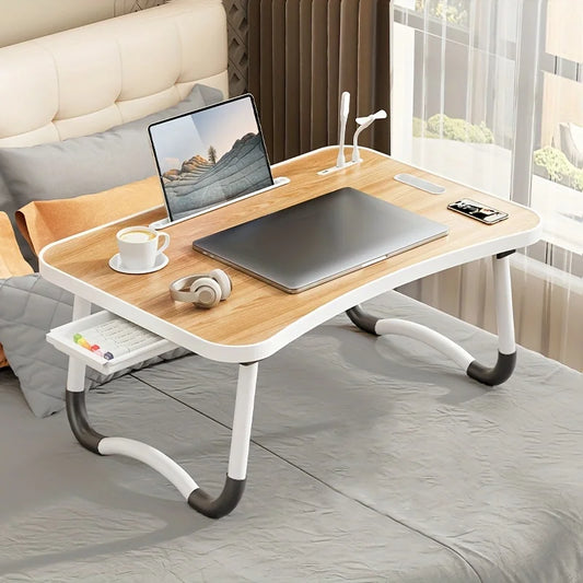 Foldable Laptop Desk With USB Light Small Fan Cup Holder