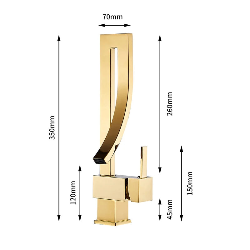 Wanmivezlo Brass Deck Mounted Waterfall Basin Faucet