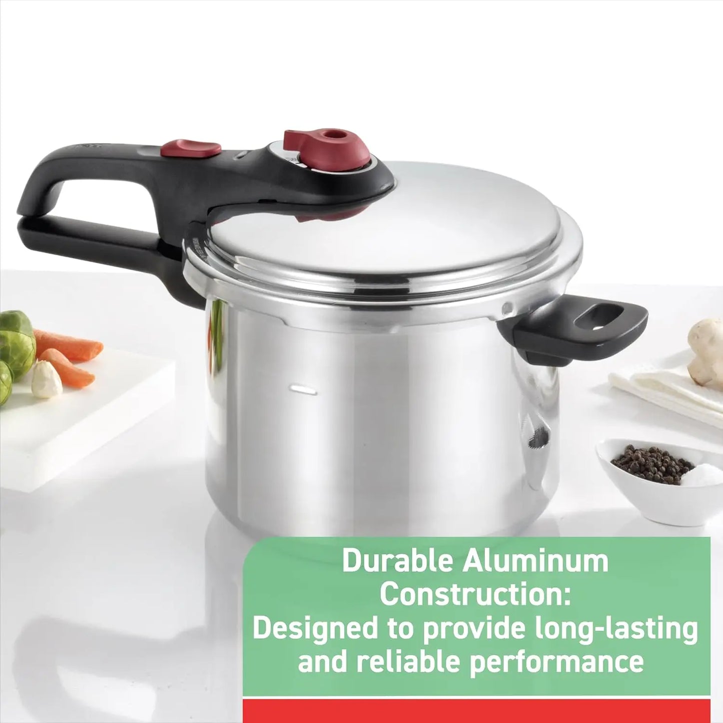 T-Fal P2614634 Secure Aluminum 12 PSI Pressure Cooker 6-Quart