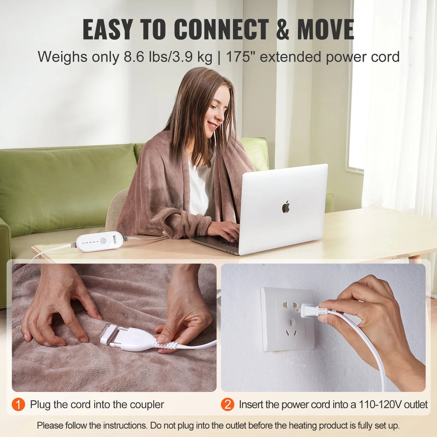 SucceBuy King Size Heated Blanket 100 By 90 Timer Auto Off