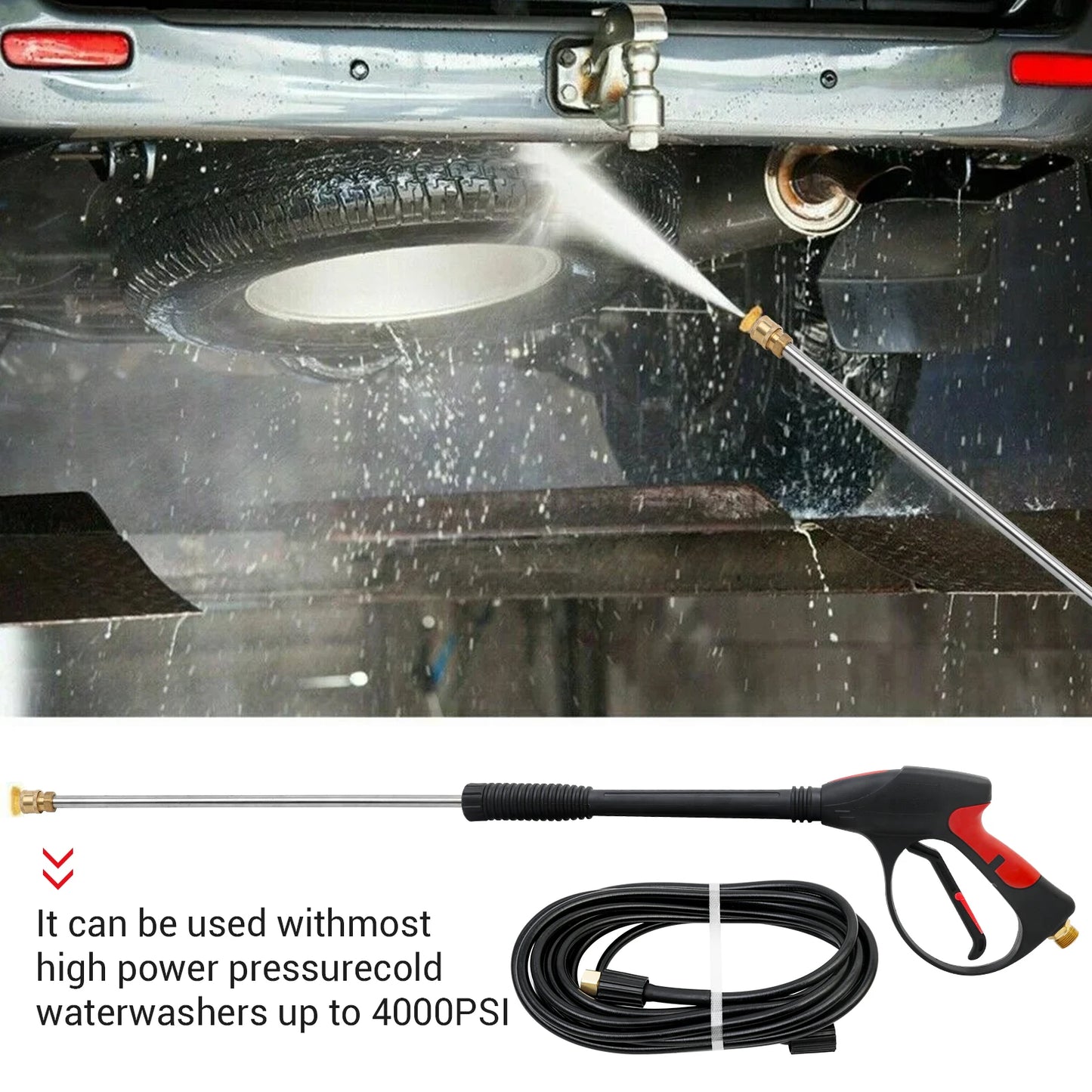 High Pressure Washer Gun 4000 PSI Spray Lance With Nozzles